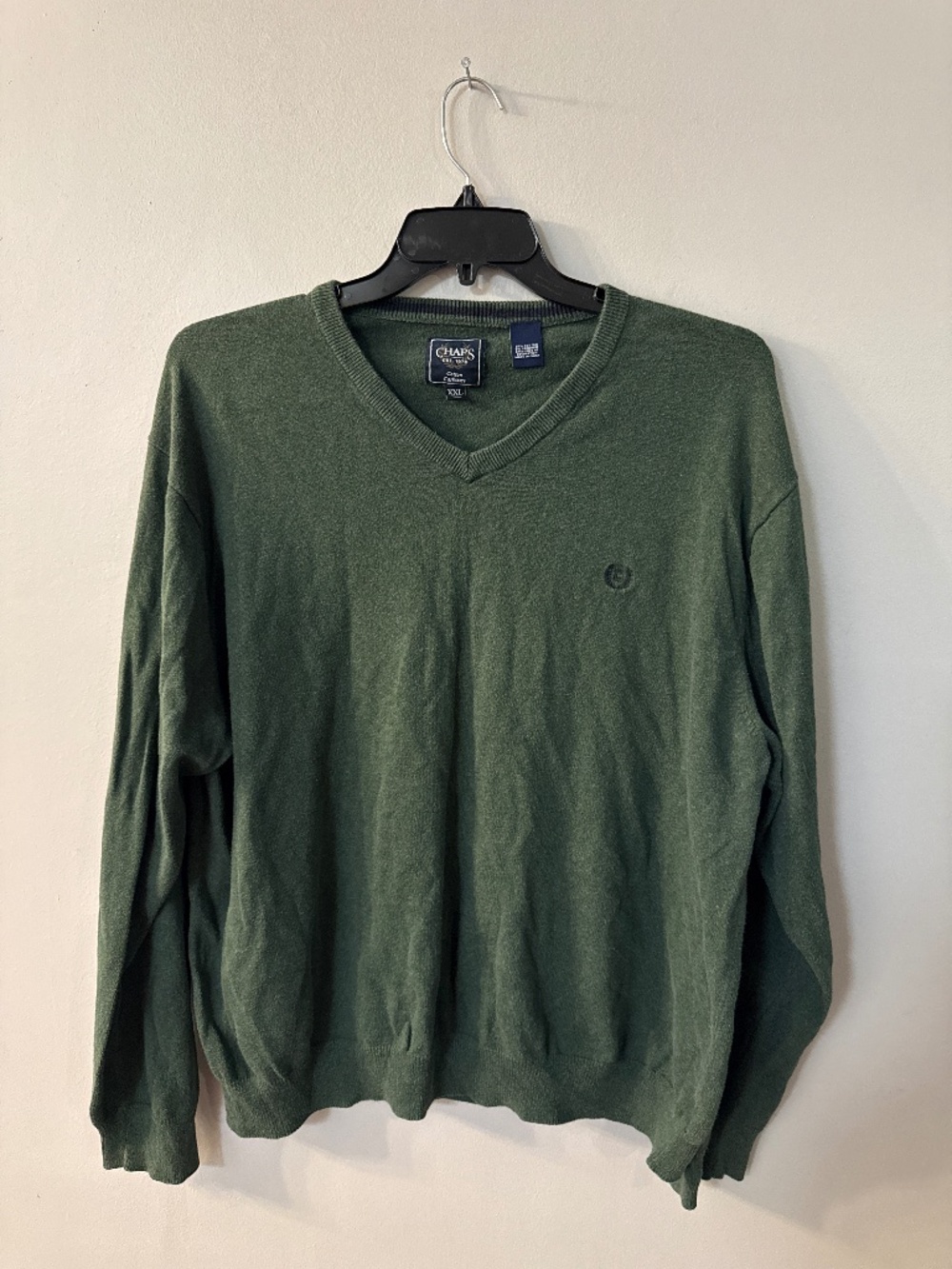 Chaps Cotton Cashmere Blend V Neck Sweater - size xxl